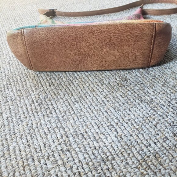 Anuschka Hobo Shoulder Bag w/ Wallet Hand Painted Leather Purse Butterfly - Picture 7 of 14